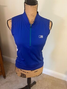 Athletic Sleeveless Zip-Front Tank in Royal Blue